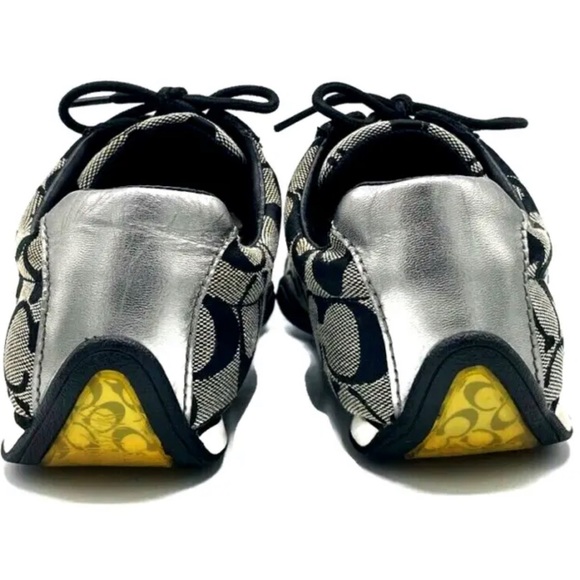 COACH Women's Jayme Signature Black and Silver Canvas Athletic Shoes USA Size 7M - Picture 5 of 16